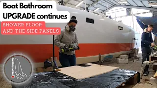 Building the Shower Floor and Panels – S03E40 | Bathroom upgrade continues | Building Wilda