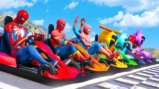 SPIDERMAN PS4 , SPIDERMAN DOPPELGANGER VS POPPY PLAYTIME | ALL SPIDERMAN KART Racing Challenge #1014