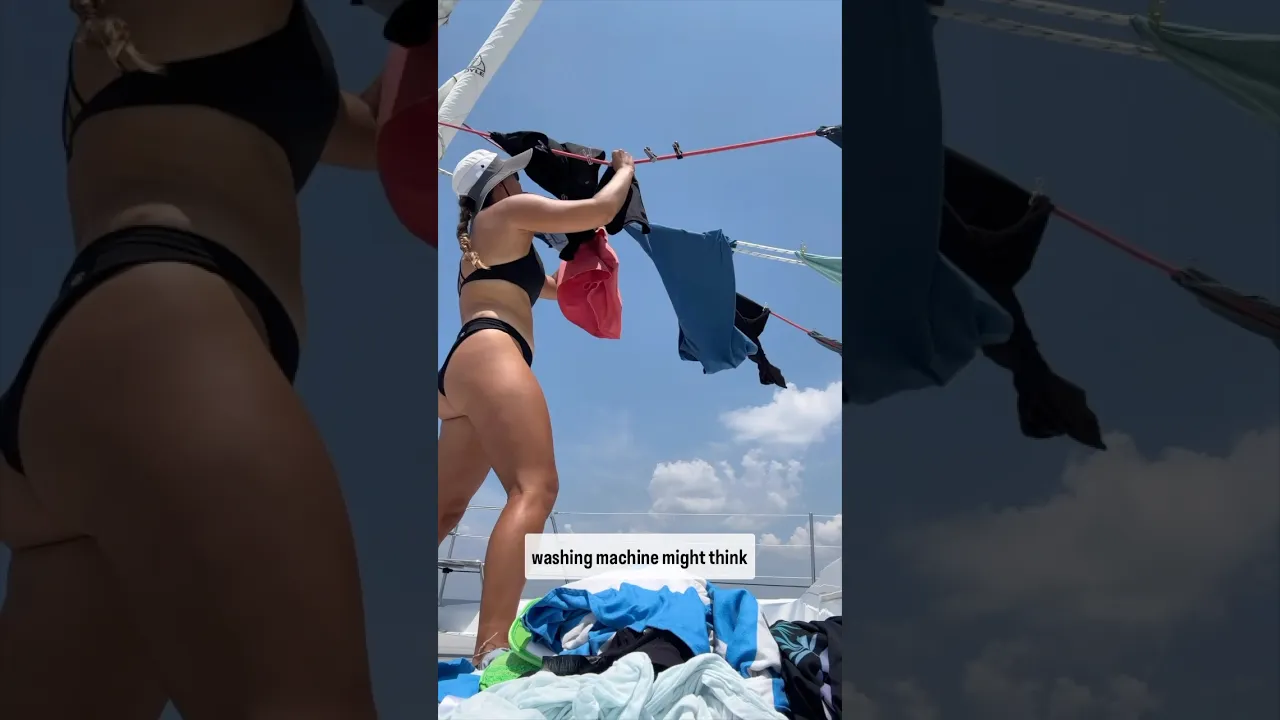 From smelling like death☠️ to spring flowers 🌺 boat life laundry day ⛵️#boatlife #laundry
