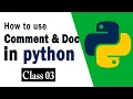 Python for Data Science Python Comments How To Write Comments In Python Class 3 Pentanik IT