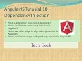 AngularJS Tutorial 10 Dependency Injection