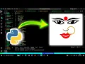 Python Code Using Maa Durga Face Draw