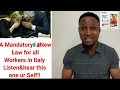 Lagu A Mandatory🇮🇹New Law for all Workers in Italy Listen\u0026hear this one ur Self!! 