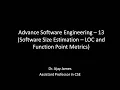 Advance Software Engineering - 13 Software Size Estimation