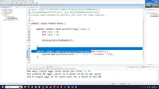 Java Programming 1 - Chapter 3 Exercises Part 1