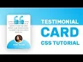 CSS Testimonial Card UI Design CSS Cards UI CSS Tutorial