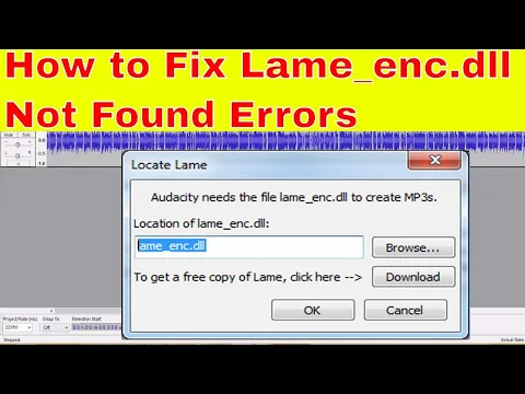 Download MP3 audacity lame_enc.dll missing Solution