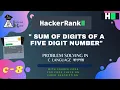 8 Sum of Digits of a Five Digit Number Hackerrank Problem Solving Hackerrank C Solutions