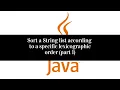 Java Tutorial How To Sort A String In A Specific Lexicographic Order Part One