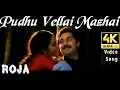 Pudhu Vellai Mazhai | Roja 4K HD Song + HD | Aravind Swamy,Madhubala | A.R.Rahman Mp3 Song Download