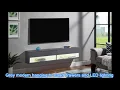 Acme 91347 Latitude run grey finish wood modern floating hanging tv stand with drawers and LED