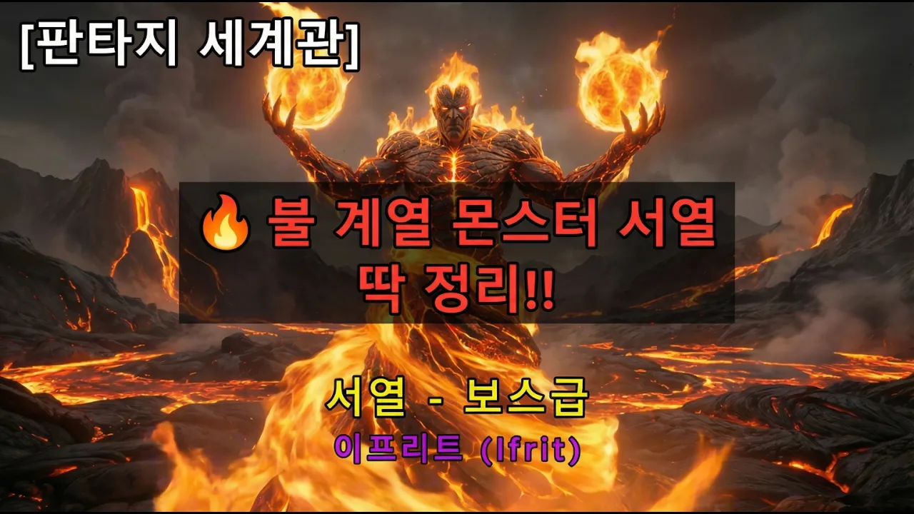 판타지 불 계열 몬스터 서열 딱 정리!!