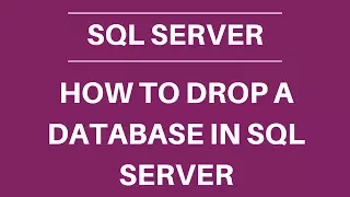 How to drop a database in SQL server