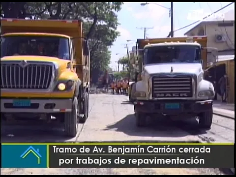 Tramo de Av. Benjamín Carrión cerrada por trabajos de repavimentación