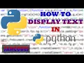 How to display text in python