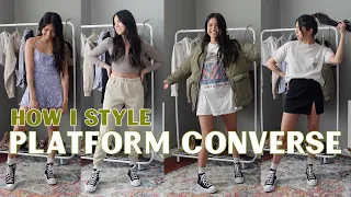 HOW TO STYLE PLATFORM CONVERSE x 8 outfits