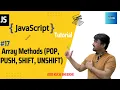 Push Pop Shift Unshift Array in JavaScript JavaScript Tutorials in Hindi 2023
