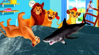 حدوته الأسد سيمبا ينقذ حيوانات الغابه من الفيضان حواديت اطفال قبل النوم قصص اطفال كرتون اطفال 