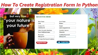 How To Create Registration Form In Python Using Tkinter With Database Mini project