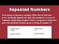 Repeated Numbers Program to Print Count of Repeated Single Digit Integers CCBP IDP Practice Set 1