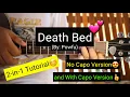 Lagu Death Bed - Powfu (No Capo and w/ Capo Guitar Tutorial)