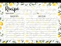 Recipe Card Template