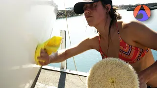 Boat Polishing & Antifouling our small sailboat [Ep 45 ]