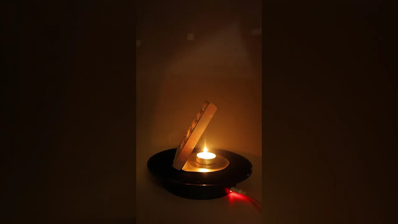 Jain Namaskar Mahamantra Rose Quartz Candle Stand for Peace & Purity