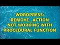 Wordpress remove - action not working with procedural function