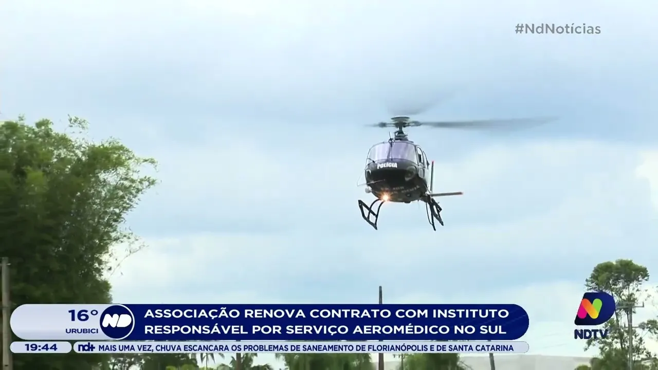 Associação renova contrato com instituto responsável por serviço aeromédico no sul