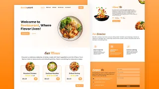 Build a Responsive Food Restaurant Website using HTML CSS JavaScript Step by Step Tutorial