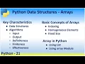 Python 21 Data Structures Arrays Algorithms Indexing Homogeneous Fixed Size Using List array module