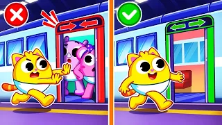 Safety Rules In The Subway, Train, Escalator, School Bus for Kids | Muffin Socks