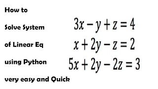 Simplest way to solve the system of linear Equation using python python for Beginners matplotlib tut