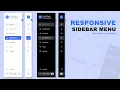 Responsive Sidebar Menu in HTML CSS JavaScript Mode