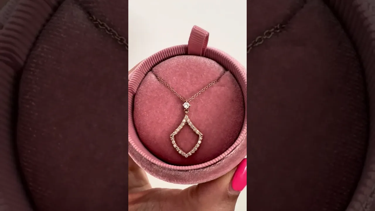 14K Diamond Open Pear-Shape Pendant