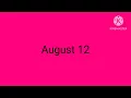 Days of 2026 August 12
