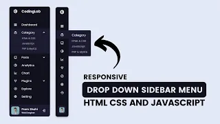 Responsive Dropdown Sidebar Menu using HTML CSS and JavaScript Side Navigation Bar