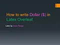 How to write symbol of in Overleaf Latex Dollar symbol in Latex Overleaf