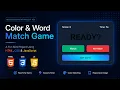 Build a Color Word Match Game HTML CSS JavaScript