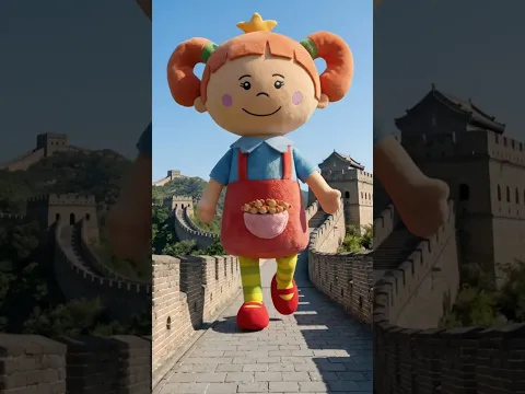 😱 Eine riesige Prinzessin wandert durch China! Was macht sie dort? #Shorts #animation