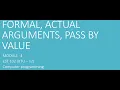 actual and formal arguments pass by value passing array to function - Module 4