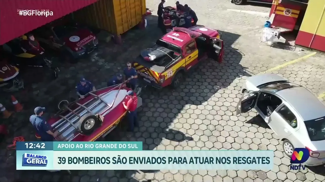 Mobilização de resgate: equipe de 39 bombeiros de SC é enviada para apoiar o Rio Grande do Sul