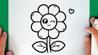Como desenhar uma FLOR KAWAII