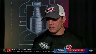 rod brindamour speaks with e j hradek ahead of stanley cup final