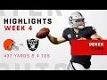 Derek Carr Goes Off for 437 Yards 4 TDs vs Cleveland