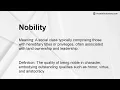 Nobility Meaning