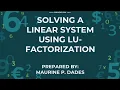 Solving linear system using LU factorization