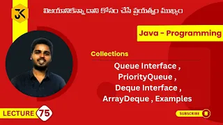 75 Collections Queue Interface PriorityQueue Deque Interface ArrayDeque Examples