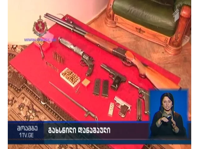 დაკავება იარაღისა და საბრძოლო მასალის შეძენა-შენახვის ბრალდებით